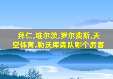 拜仁,维尔茨,罗尔费斯,天空体育,勒沃库森队哪个厉害